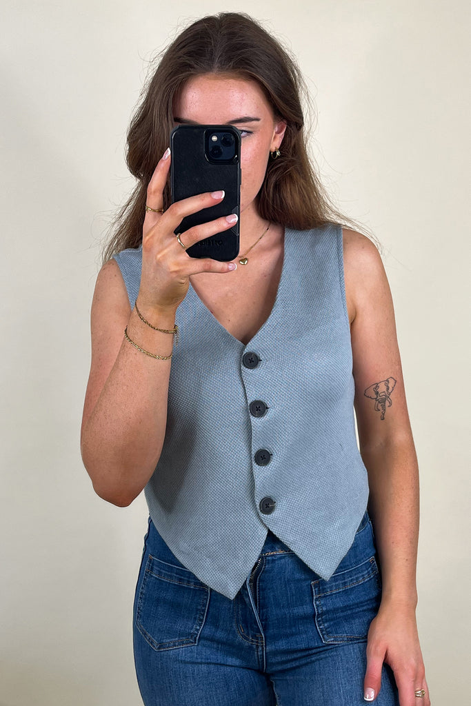 Jayla Turquoise Knit Vest