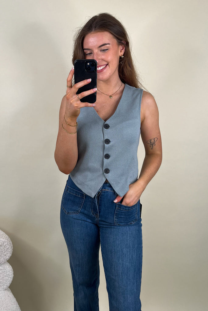 Jayla Turquoise Knit Vest