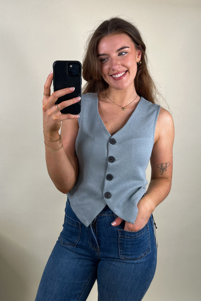Jayla Turquoise Knit Vest