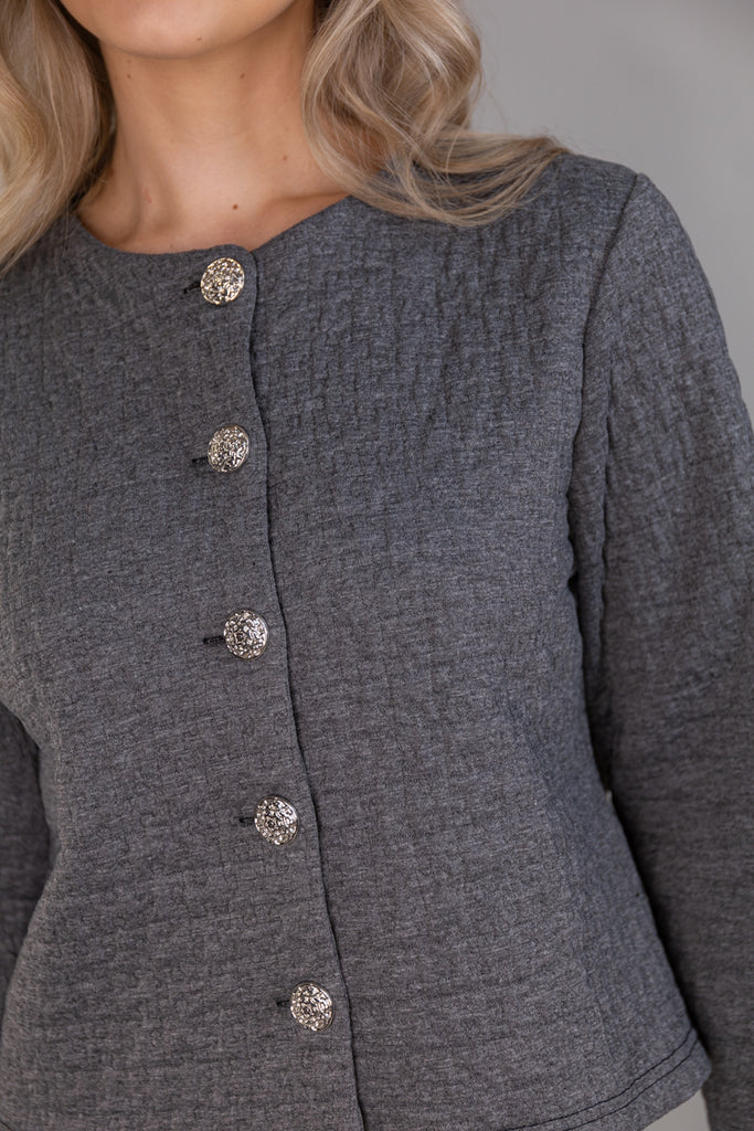 Matilda Grey Buttoned Cardigan