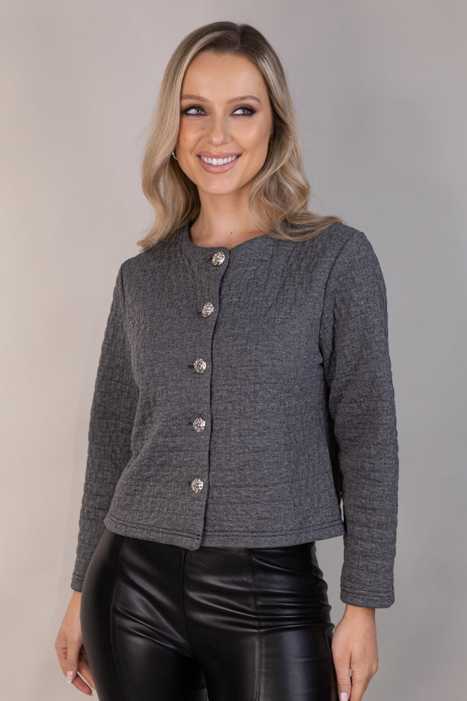 Matilda Grey Buttoned Cardigan