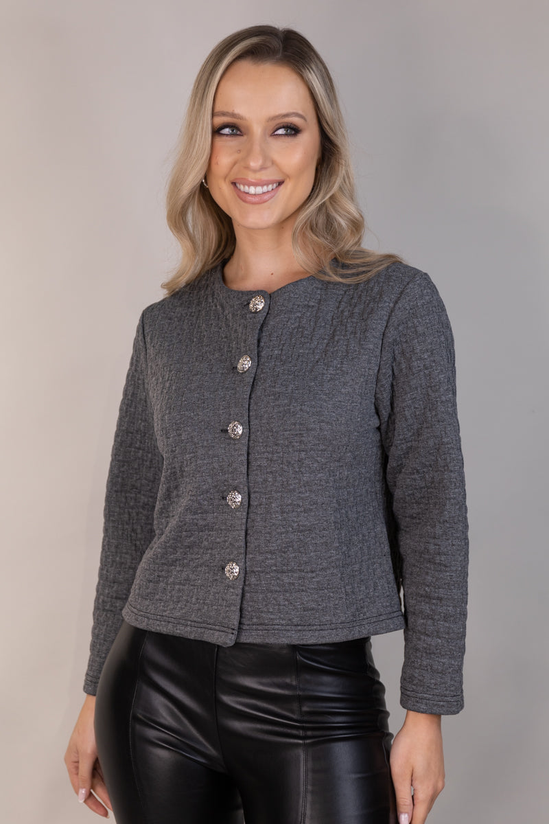 Matilda Grey Buttoned Cardigan