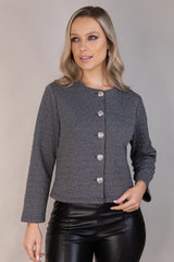 Matilda Grey Buttoned Cardigan