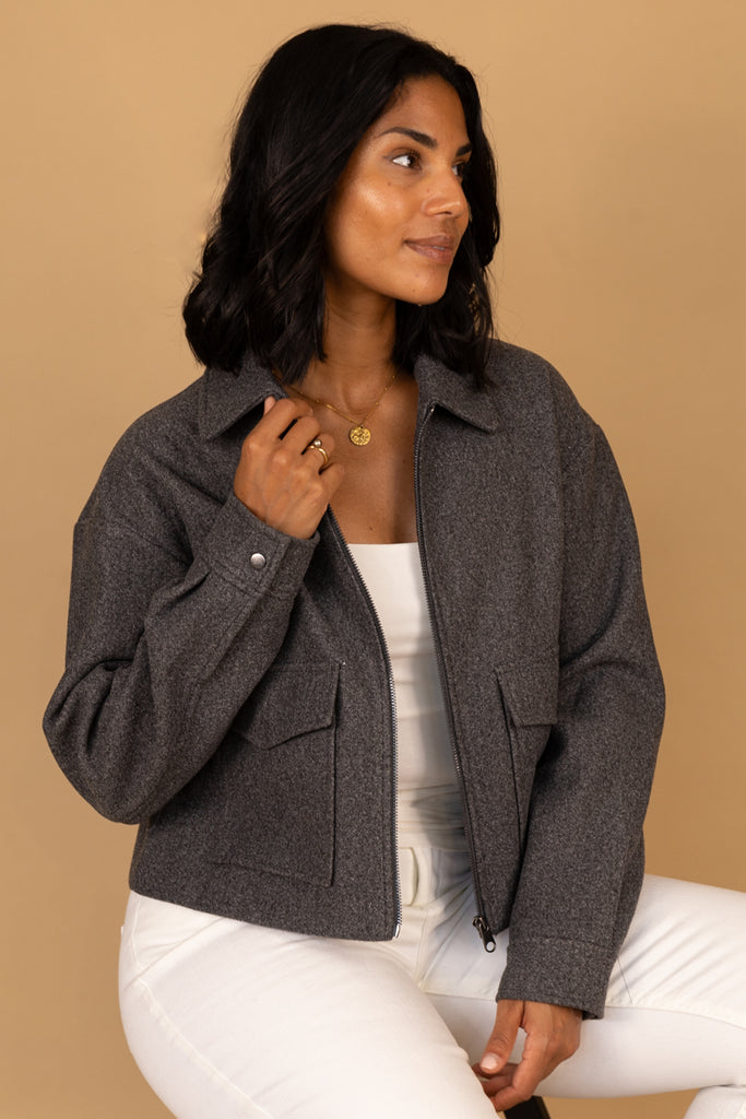 Fortune Eva Grey Short Jacket