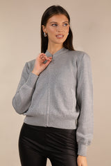 Fatuna Silver Grey Bomber Jacket