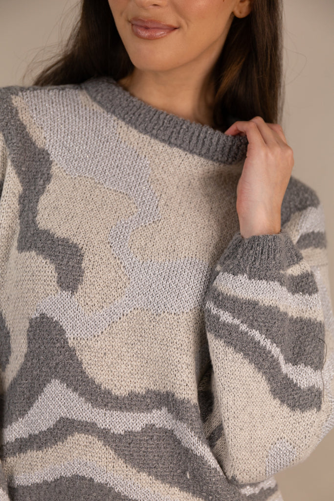 Nalita Grey Glitter Knit