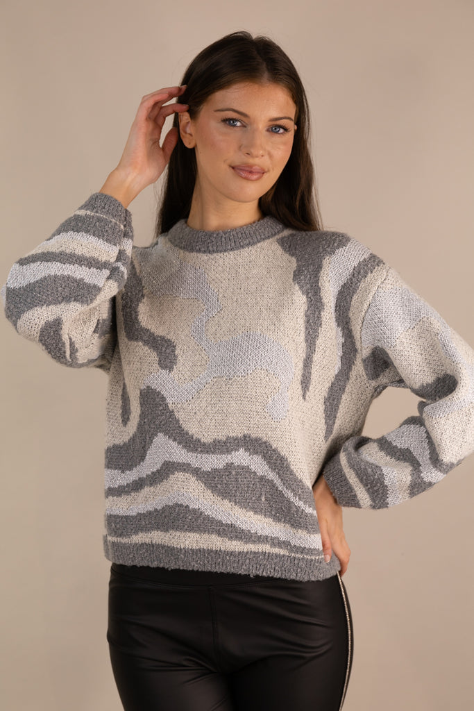 Nalita Grey Glitter Knit