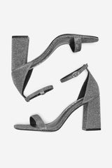 Alyx Glitter Grey High Heeled Sandal