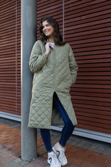 Gilly Quilted Green Zip Coat