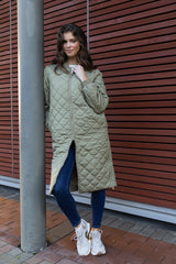 Gilly Quilted Green Zip Coat