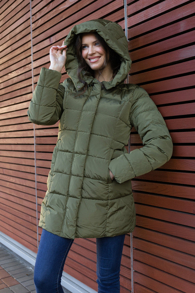 Lina Green Puffer Hooded Coat