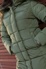 Lina Green Puffer Hooded Coat