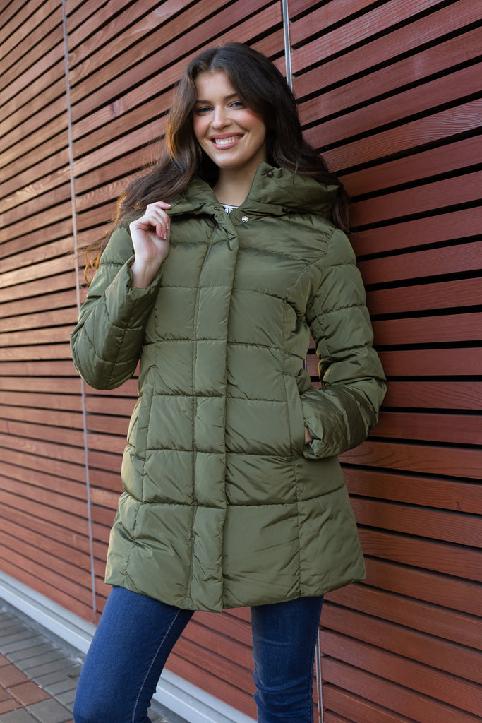 Lina Green Puffer Hooded Coat