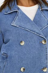 Trina Blue Denim Cropped Jacket