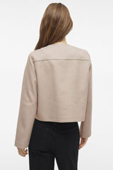 Solo Beige Melange Button Jacket