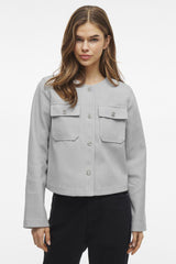 Solo Grey Melange Button Jacket