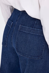 Madison High Waisted Wide Leg Button Jean