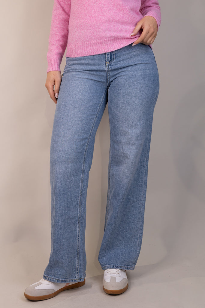 Tessa Medium Blue Denim Wide Leg Jean