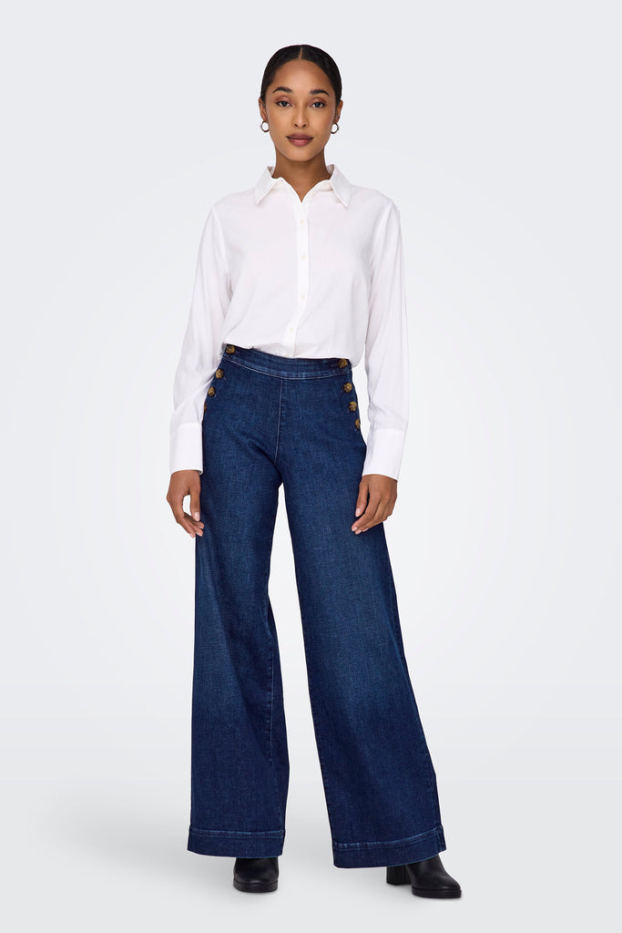 Madison High Waisted Wide Leg Button Jean