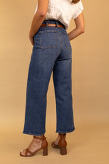 Ava Wide Leg Belted Jeans