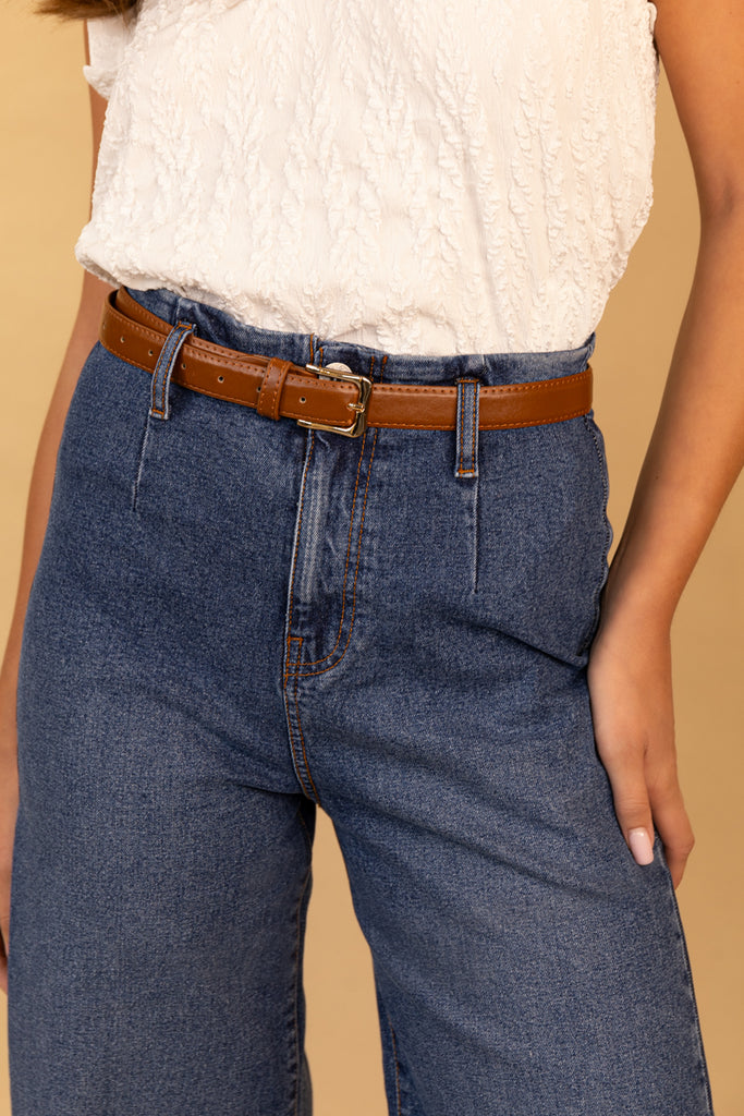 Ava Wide Leg Belted Jeans