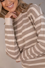 Fantastic Beige & Cream Stripe Knit