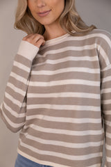 Fantastic Beige & Cream Stripe Knit