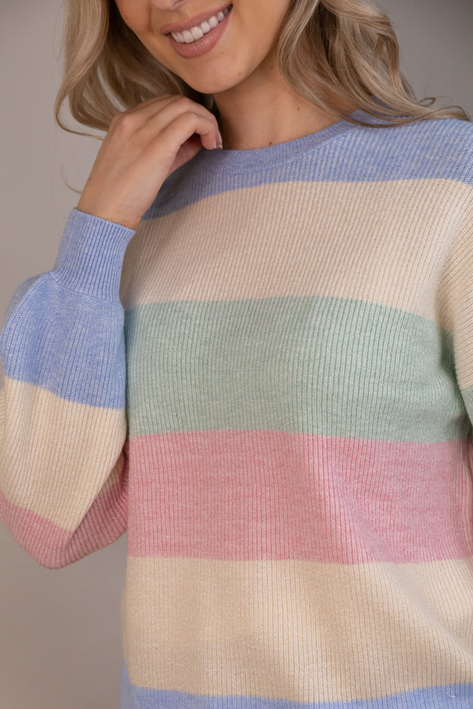 Latia Stripe O-Neck Knit