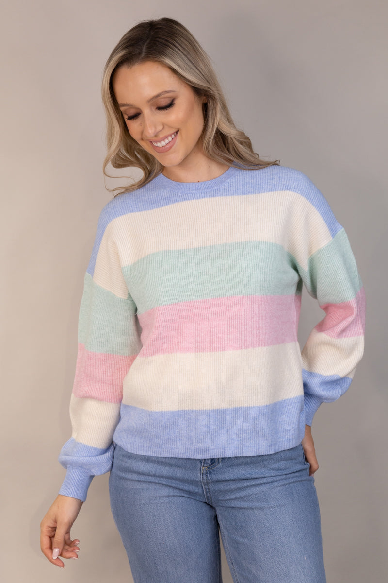 Latia Stripe O-Neck Knit