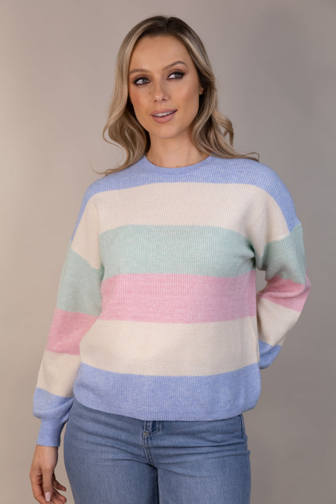 Latia Stripe O-Neck Knit