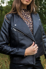 Riley Black Faux Leather Jacket