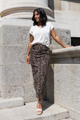 Cilla Leopard Denim Maxi Skirt