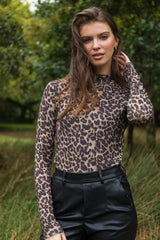 Leopard High Neck Top