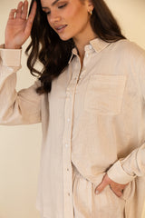 Tokyo Moonbeam Linen Blend Oversized Shirt