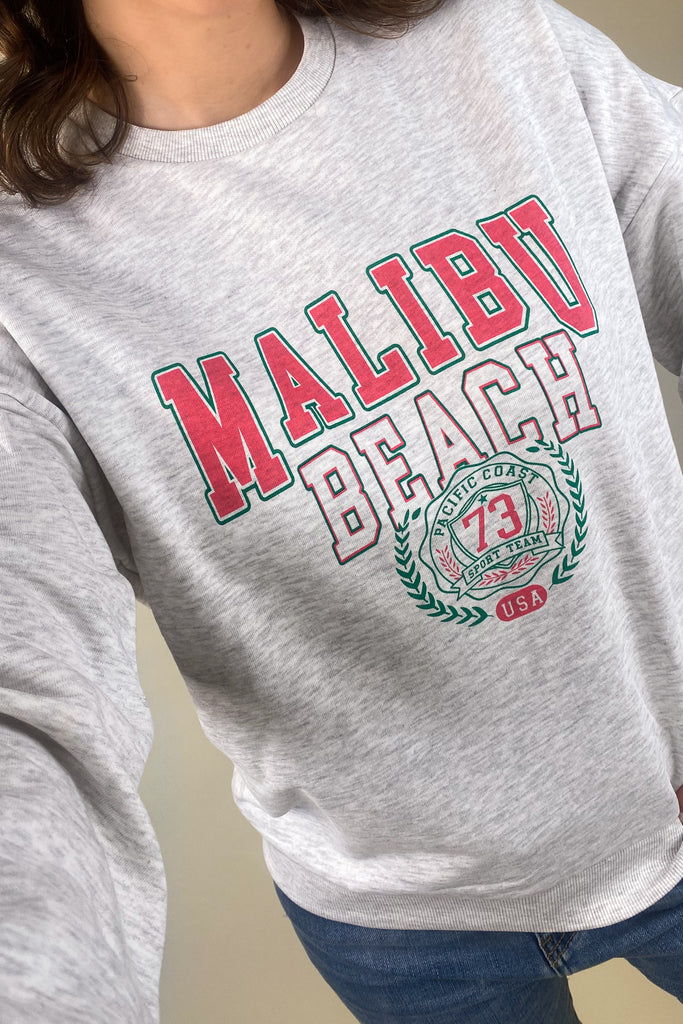 Grey Graphic Malibu Sweatshirt