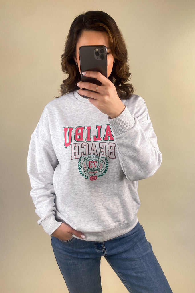 Grey Graphic Malibu Sweatshirt