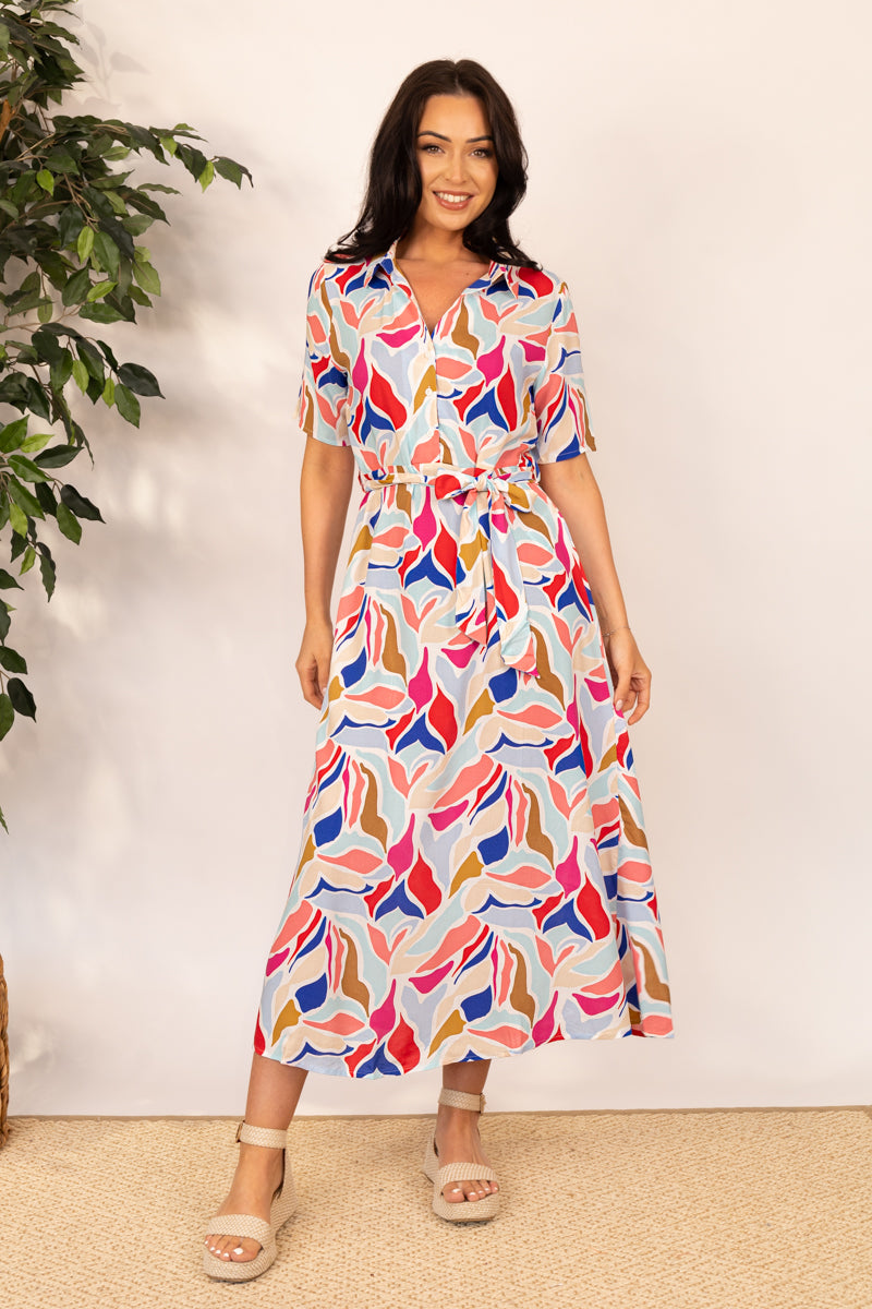 Starr Multi Print Midi Shirt Dress