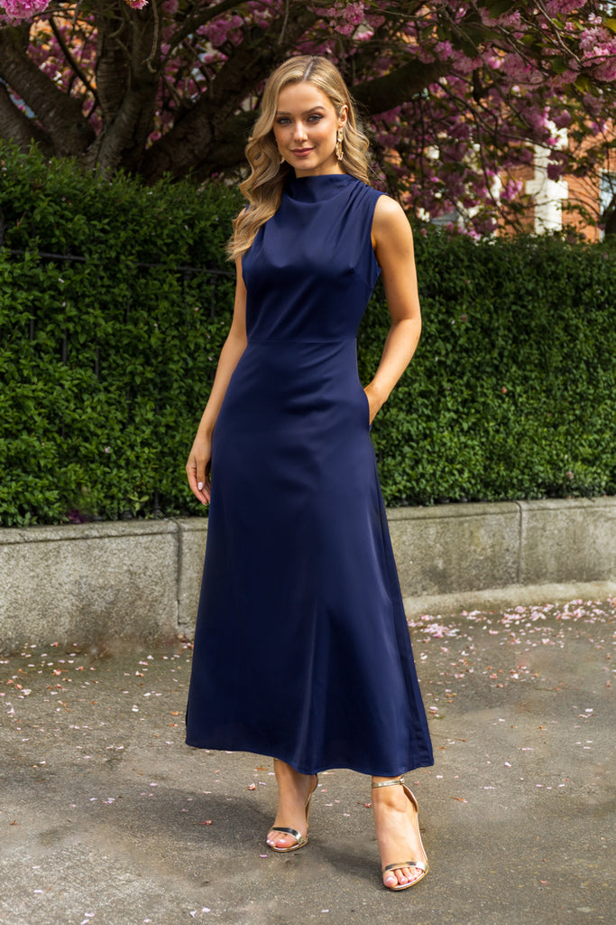 Adriana Navy Midi Dress