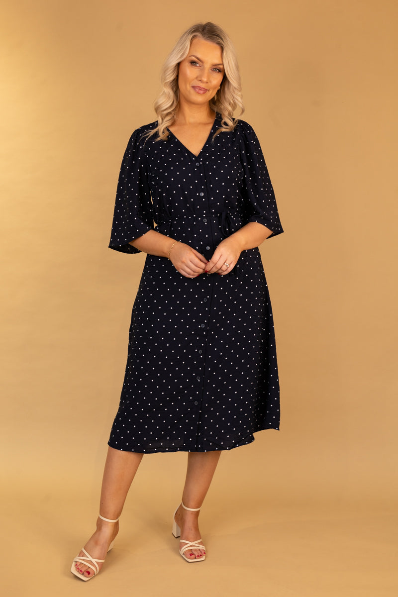 Josie Navy Polka Dot Dress