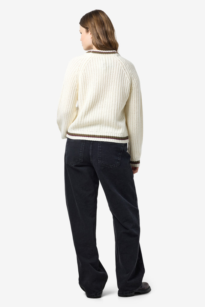 Charlie White Contrast Trim Varsity Cardigan