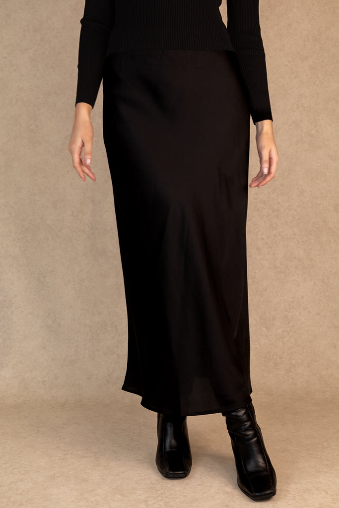 Ellette Black Slip Skirt