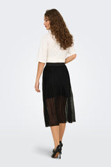 Elsa Pleat Black Mesh Skirt