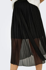 Elsa Pleat Black Mesh Skirt