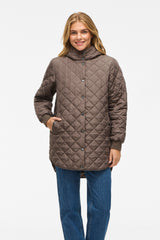 Tate Falcon Brown Quilted Hooded Jacket