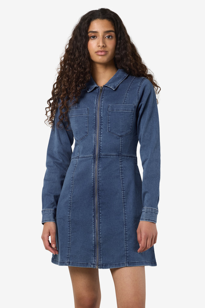 Nise Blue Denim Zip Dress