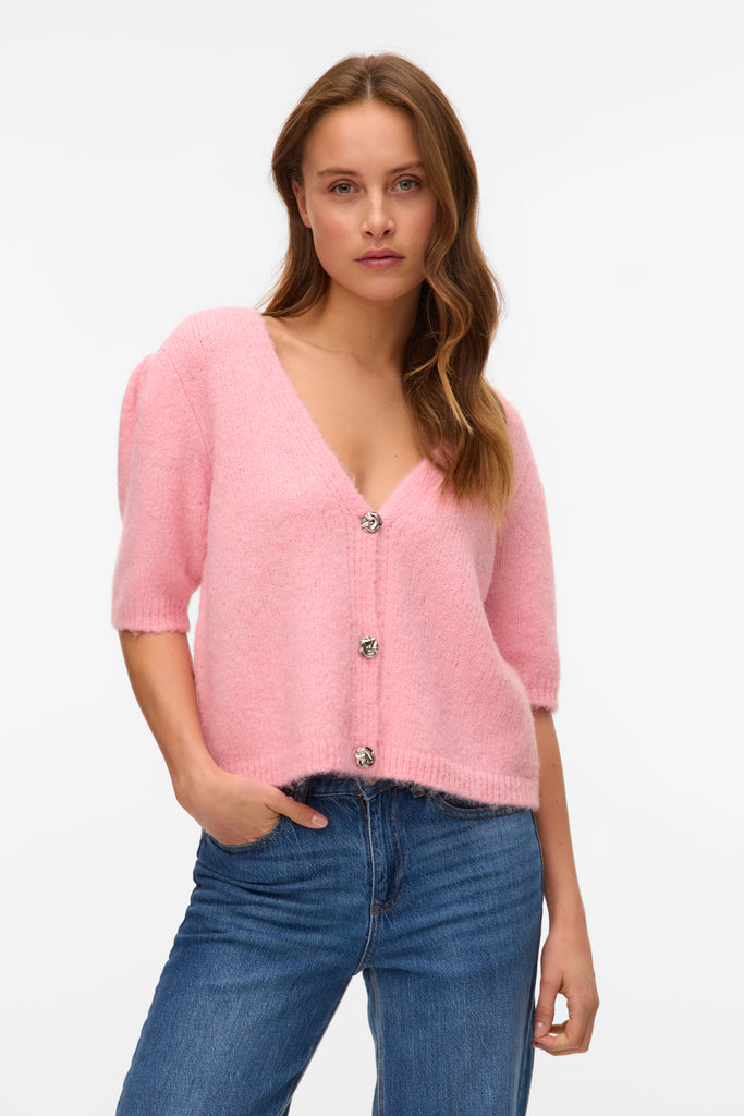 Kaysa Pink Short Sleeve Cardigan