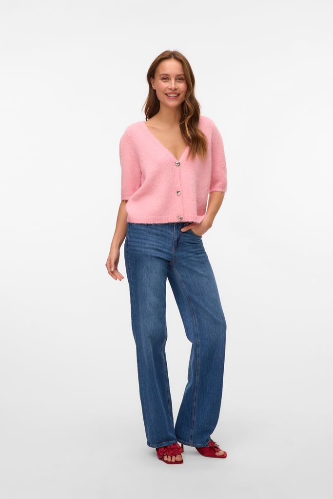 Kaysa Pink Short Sleeve Cardigan