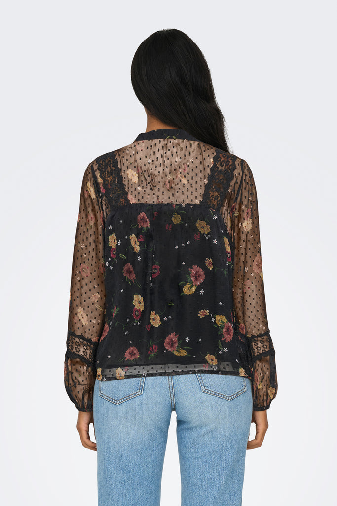 Tessa Black Floral Top