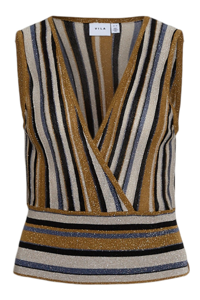Saxy Glitter V-Neck Knit Top