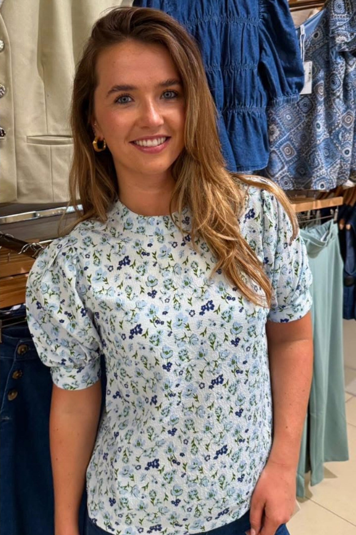 Talia Blue Floral Top